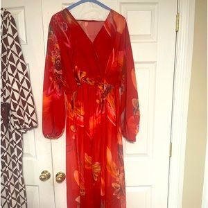 Orange multicolor dress